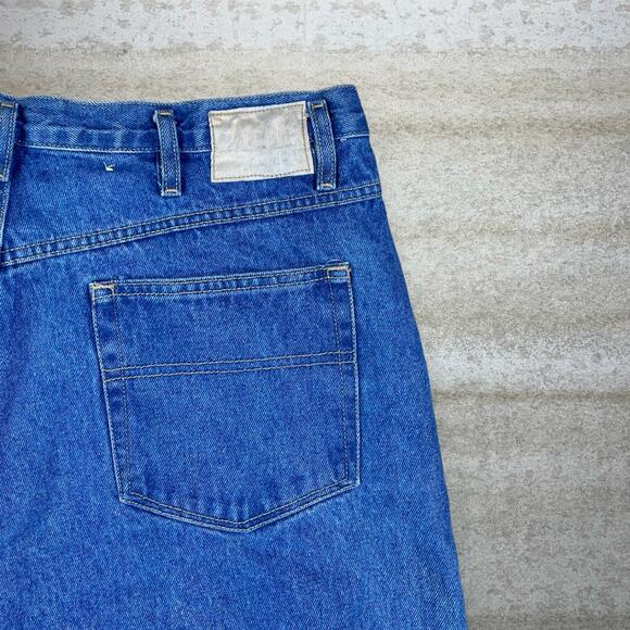 Vintage Columbia Double Knees Jeans Medium Wash Denim Baggy Wide Leg Fit 90s - Picture 3 of 5